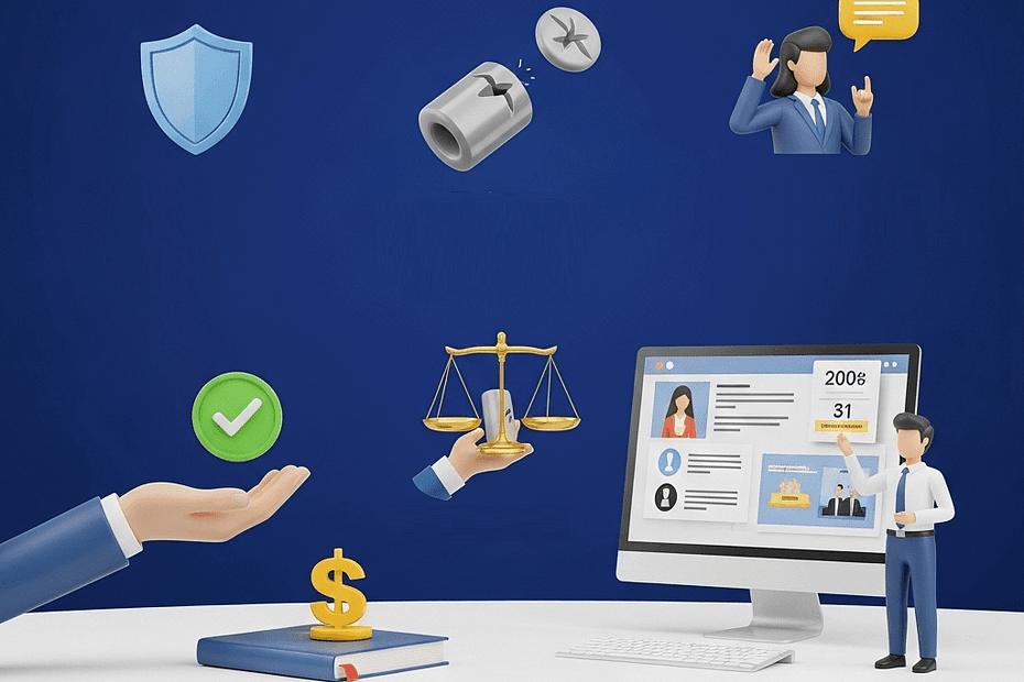 Imagem que representa a busca por justiça em casos de produtos com defeito